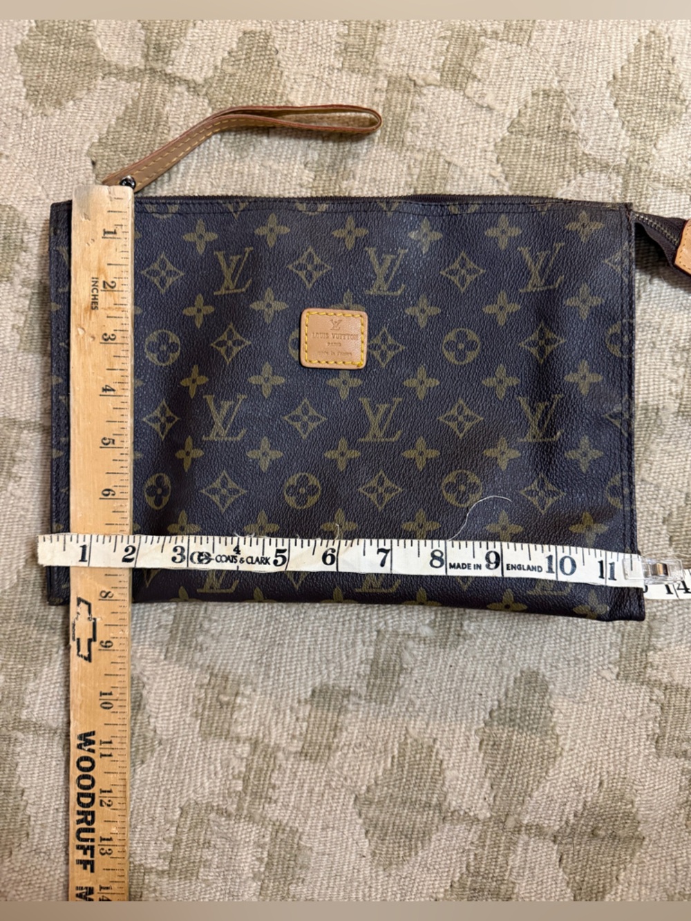 VTG Louis Vuitton Monogram Clutch Toiletry Pouch Cosmetic Bag 26 Large - Picture 11 of 16